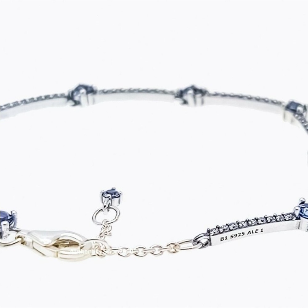 Pandora Silver Bracelet with Blue Accents